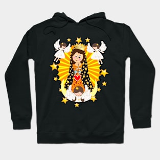 Our Lady of Guadalupe Mexican Virgin Mary Mexico Caricature Children Catholic Saint Hoodie
